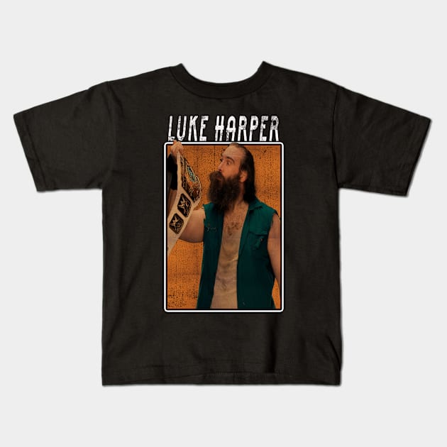 Vintage Wwe Luke Harper Kids T-Shirt by The Gandol